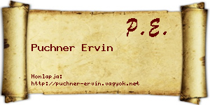 Puchner Ervin névjegykártya
